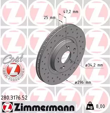 Brake Honda Accord, Zimmermann (280317652)