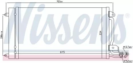 Радиатор, конденсор кондиционера AUDI A1, VW POLO, NISSENS (940093)