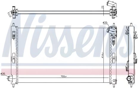 Радиатор охлаждения двигателя PEUGEOT 4008, CITROËN C4, NISSENS (628952) Радиатор охлаждения двигателя PEUGEOT 4008, CITROËN C4, NISSENS (628952)