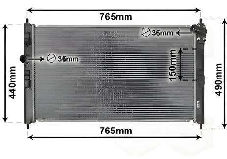 Радіатор охолодження двигуна для PEUGEOT 4008, CITROËN C4 від Van Wezel (09012709)