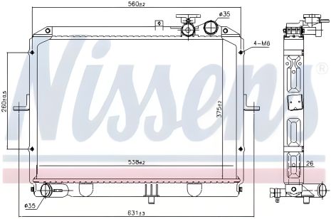 Охолодження двигуна радіатор KIA PREGIO, NISSENS (66645) Охолодження двигуна радіатор KIA PREGIO, NISSENS (66645)