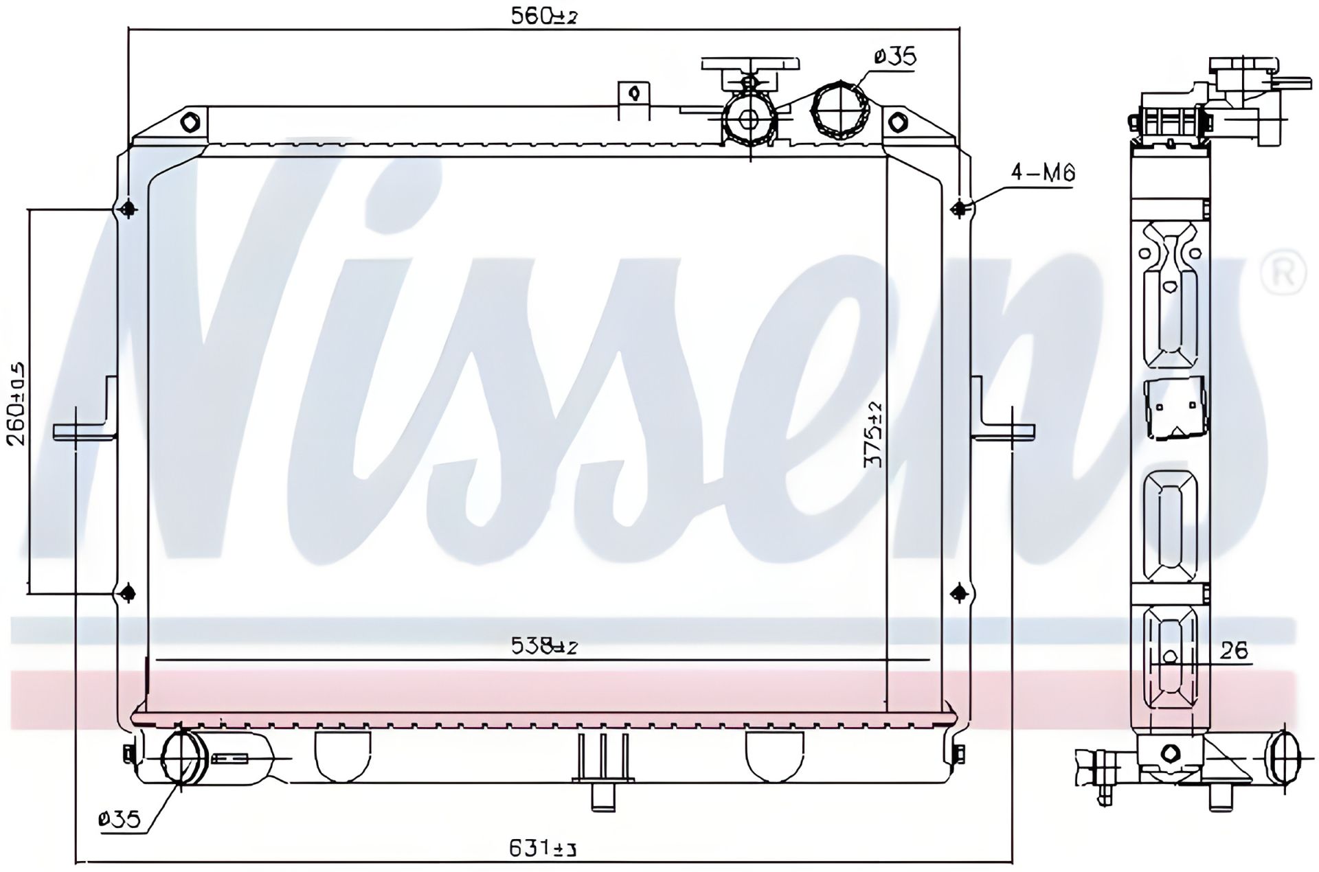 Охолодження двигуна радіатор KIA PREGIO, NISSENS (66645) Охолодження двигуна радіатор KIA PREGIO, NISSENS (66645)