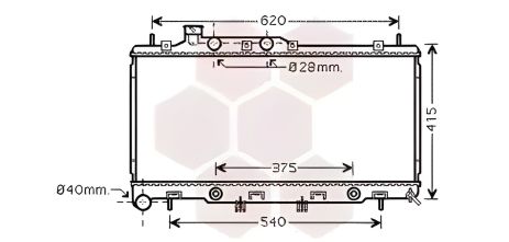 Двигунний радіатор охолодження для SUBARU LEGACY, Van Wezel (51002069)