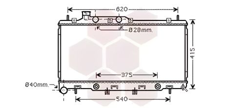Двигунний радіатор охолодження для SUBARU LEGACY, Van Wezel (51002069) Двигунний радіатор охолодження для SUBARU LEGACY, Van Wezel (51002069)