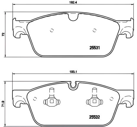 MERCEDES-BENZ GLS дискове гальмо колодки комплект, BREMBO (P50102) MERCEDES-BENZ GLS дискове гальмо колодки комплект, BREMBO (P50102)