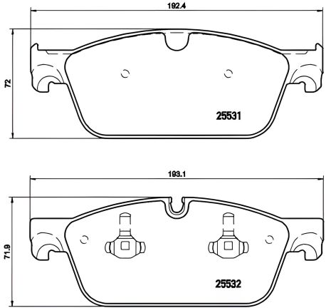 Комплект дисковых тормозных колодок для MERCEDES-BENZ GLS, BREMBO (P50102)