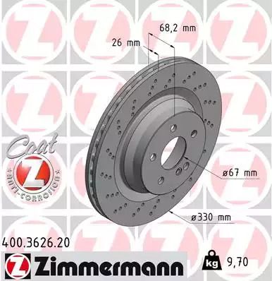 Диск тормозной MERCEDES-BENZ CLS, ZIMMERMANN (400362620)