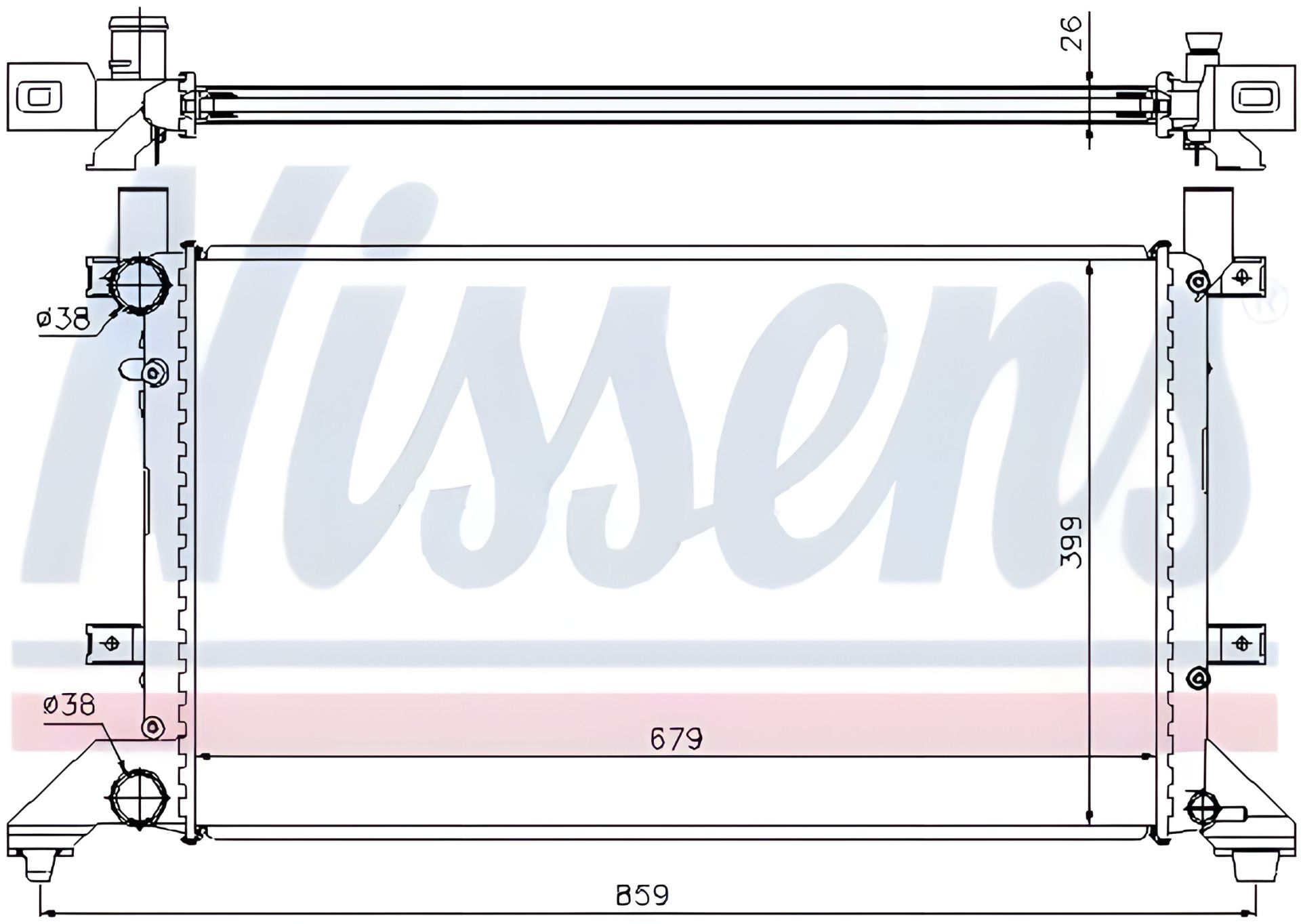 Радіатор моторного охолодження VW LT, NISSENS (65231A) Радіатор моторного охолодження VW LT, NISSENS (65231A)
