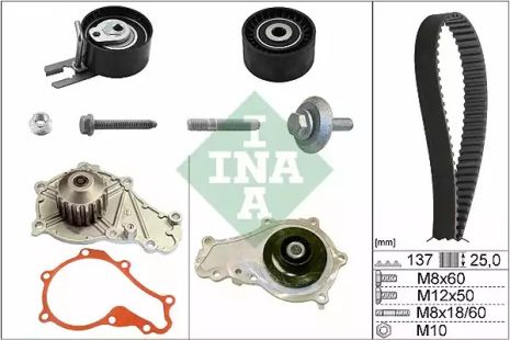 Помпа + комплект ременя ГРМ FORD AUSTRALIA, MINI MINI, INA (530037530)