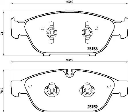 Набір гальмівних колодок, дискове гальмо Audi A6, Brembo (P85127)