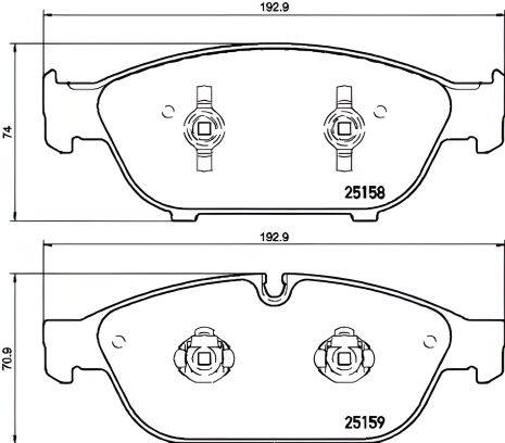 Комплект гальмівних колодок, дискове гальмо AUDI A6, BREMBO (P85127)