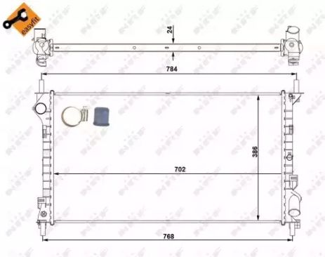 Радіатор охолодження двигуна Ford Transit, NRF (53713)