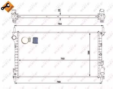 Радіатор охолодження двигуна FORD TRANSIT, NRF (53713)