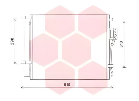 Конденсор кондиціонера для HYUNDAI SANTA FE, Van Wezel Конденсор кондиціонера для HYUNDAI SANTA FE, Van Wezel