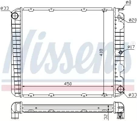 Радиатор охлаждения двигателя VOLVO 940, NISSENS (65545A)