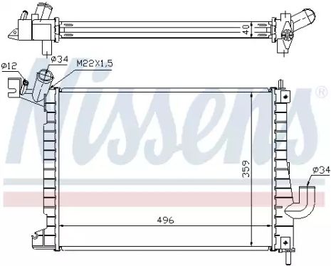 Радиатор охлаждения двигателя VAUXHALL VECTRA, OPEL VECTRA, NISSENS (63019A)