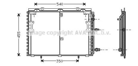 Радіатор, конденсор кондиціонера MERCEDES-BENZ S-CLASS, AVA COOLING (MS5221)