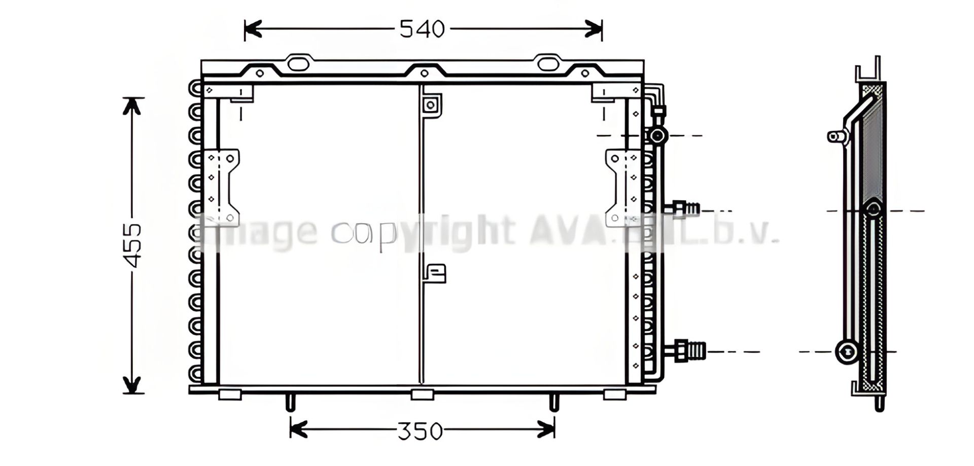Конденсатор радіатора MERCEDES-BENZ S-CLASS, AVA COOLING (MS5221) Конденсатор радіатора MERCEDES-BENZ S-CLASS, AVA COOLING (MS5221)