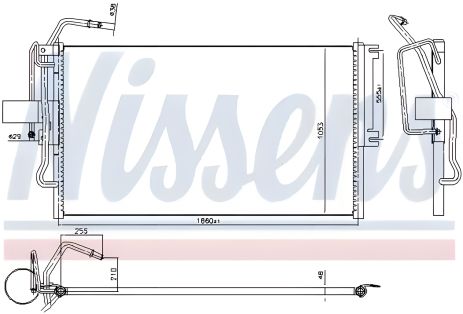 Радиатор, конденсор кондиционера для VAUXHALL VECTRA и OPEL VECTRA, NISSENS (94653)