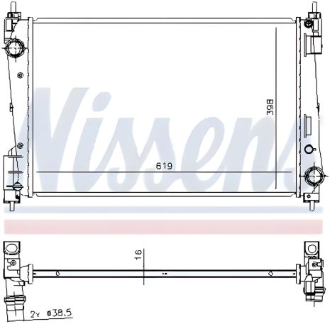 Радіатор охолодження двигуна для FIAT PUNTO, NISSENS (61924) Радіатор охолодження двигуна для FIAT PUNTO, NISSENS (61924)