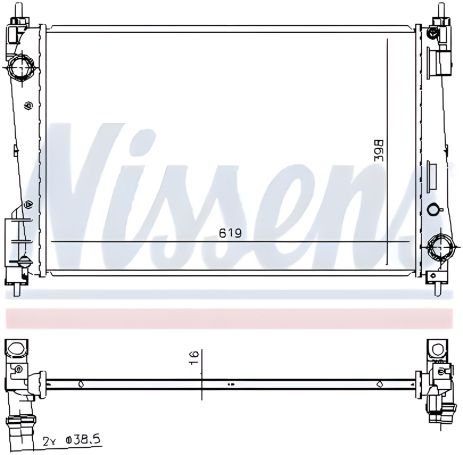 Радиатор охлаждения двигателя для FIAT PUNTO, NISSENS (61924)