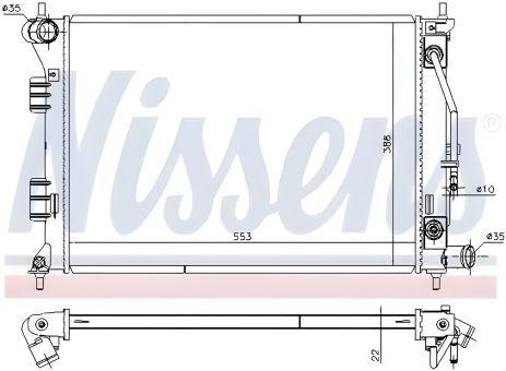 Двигательный радиатор HYUNDAI i30, KIA CERATO, NISSENS (675014)
