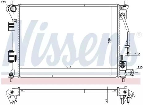 Радіатор охолодження двигуна HYUNDAI i30, KIA CERATO, NISSENS (675014)