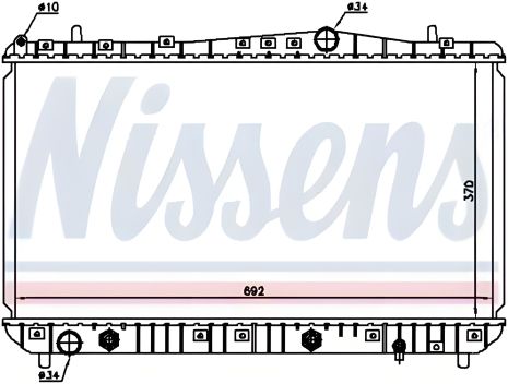 Радіатор двигуна охолодження NISSENS (61634) CHEVROLET LACETTI, DAEWOO NUBIRA