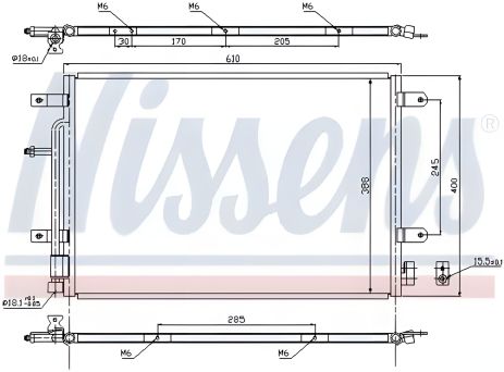 Конденсор радіатор кондиціонера AUDI A4, NISSENS (940139)