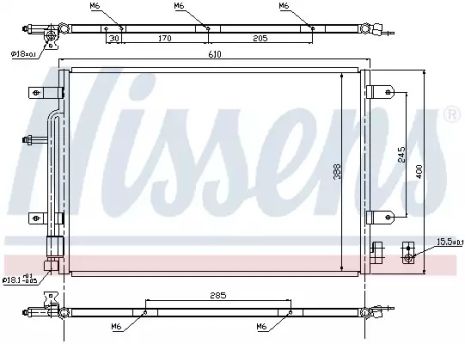 Радиатор, конденсор кондиционера AUDI A4, NISSENS (940139)