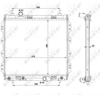 Радиатор охлаждения двигателя CHRYSLER PT, NRF (53337)