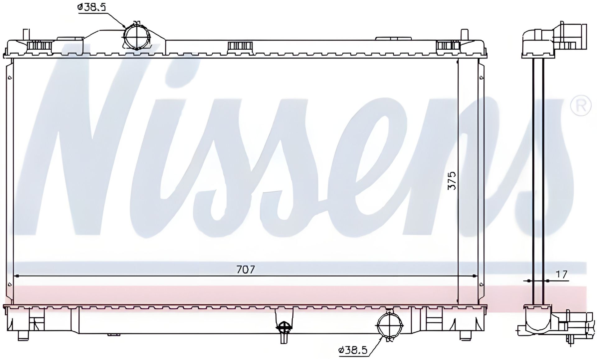 Двигательный радиатор охлаждения LEXUS IS, NISSENS (64672) Двигательный радиатор охлаждения LEXUS IS, NISSENS (64672)