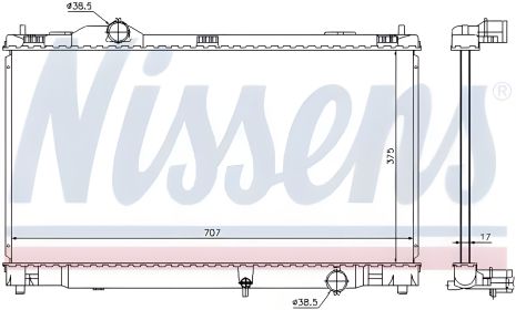 Радиатор охлаждения двигателя LEXUS IS, NISSENS (64672)