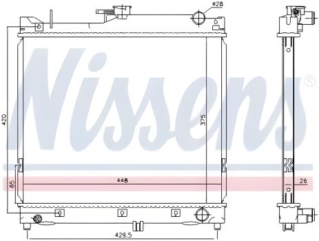 Радиатор охлаждения двигателя для SUZUKI JIMNY, NISSENS (64162) Радиатор охлаждения двигателя для SUZUKI JIMNY, NISSENS (64162)