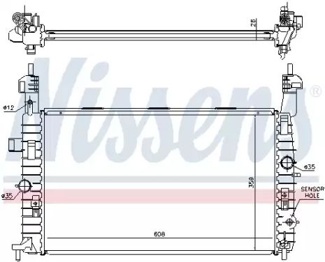 Радиатор охлаждения двигателя VAUXHALL MERIVA, OPEL MERIVA, NISSENS (63096)