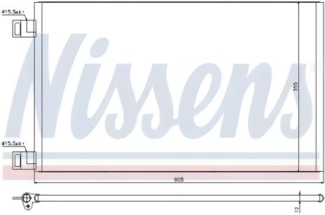 Радіатор-конденсор кондиціонера для MERCEDES-BENZ CITAN, RENAULT KANGOO, NISSENS (940184)