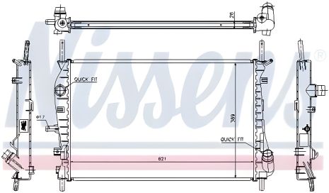 Охолодження двигуна Радіатор MONDEO FORD, NISSENS (62023A)