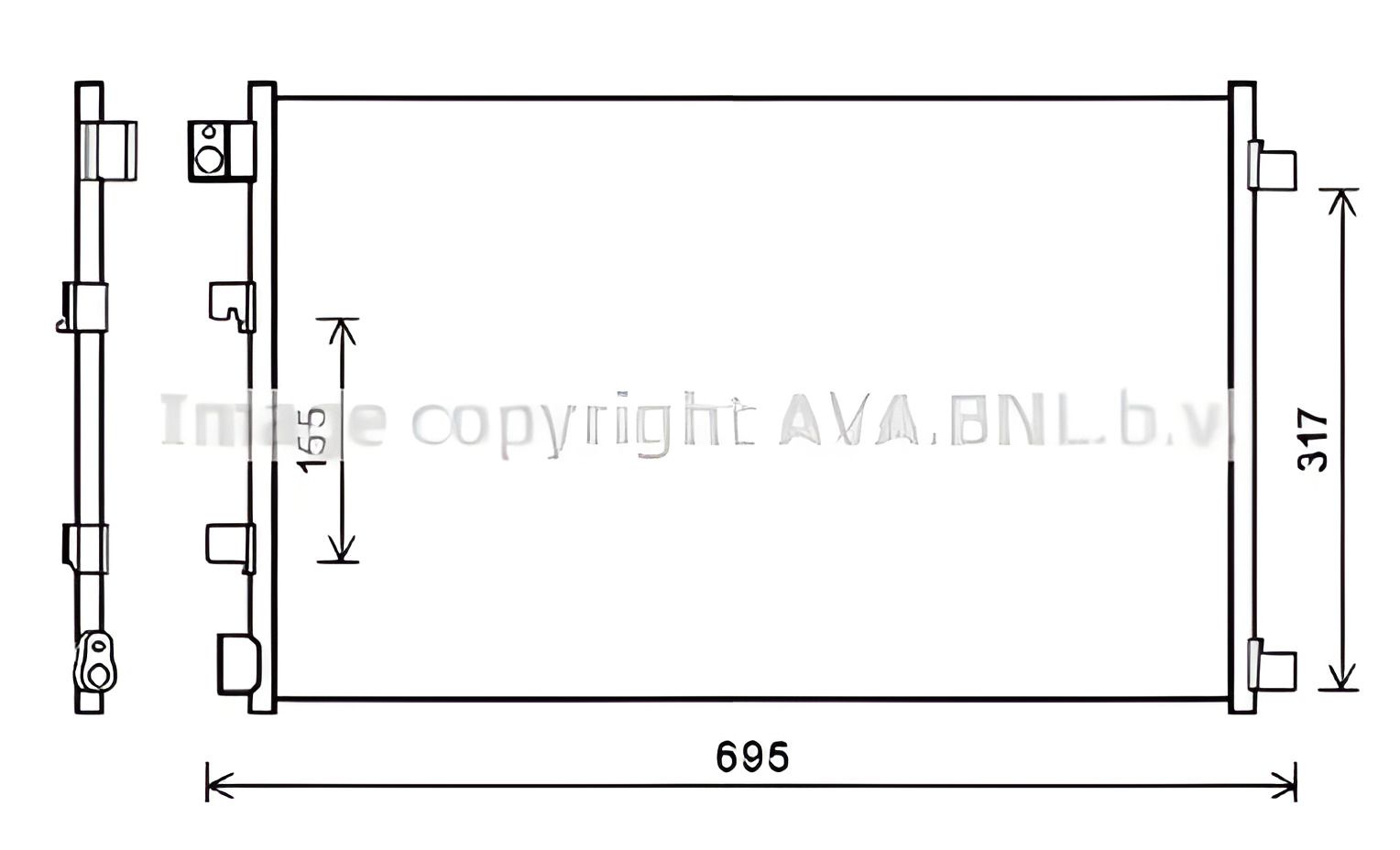 Конденсор кондиціонера радіатор NISSAN QASHQAI, AVA COOLING (DNA5406) Конденсор кондиціонера радіатор NISSAN QASHQAI, AVA COOLING (DNA5406)