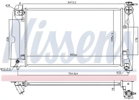 Радиатор охлаждения двигателя EMGRAND EC7-RV, NISSENS (606685) Радиатор охлаждения двигателя EMGRAND EC7-RV, NISSENS (606685)