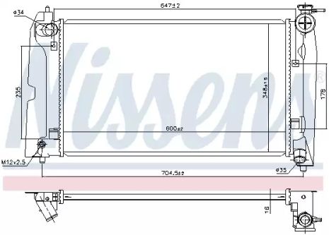 Радіатор охолодження двигуна EMGRAND EC7-RV, NISSENS (606685)