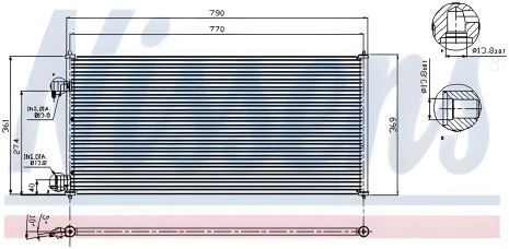 Конденсор радіатор кондиціонера FORD TRANSIT, NISSENS (94664)