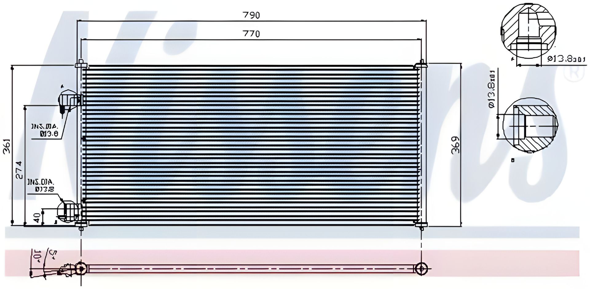 Конденсор радіатор кондиціонера FORD TRANSIT, NISSENS (94664) Конденсор радіатор кондиціонера FORD TRANSIT, NISSENS (94664)