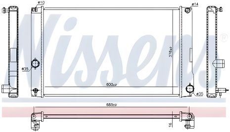 Радиатор охлаждения двигателя для LEXUS CT, TOYOTA AURIS, NISSENS (646842) Радиатор охлаждения двигателя для LEXUS CT, TOYOTA AURIS, NISSENS (646842)