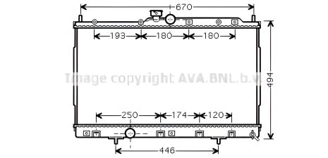 Двигательный радиатор охлаждения MITSUBISHI OUTLANDER, AVA COOLING (MT2184)