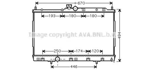 Радиатор охлаждения двигателя MITSUBISHI OUTLANDER, AVA COOLING (MT2184)