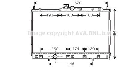 Охолодження двигуна радіатор MITSUBISHI OUTLANDER, AVA COOLING (MT2184)