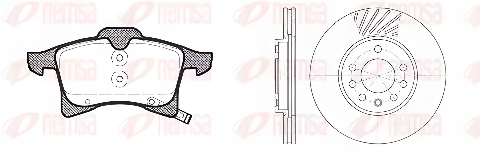 Комплект гальм (2 диска + 4 колодки) для VAUXHALL MERIVA, OPEL MERIVA, REMSA (8103600) Комплект гальм (2 диска + 4 колодки) для VAUXHALL MERIVA, OPEL MERIVA, REMSA (8103600)