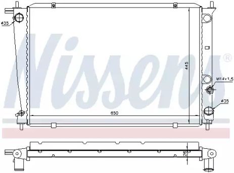 Радиатор охлаждения двигателя HYUNDAI H-1, NISSENS (67039)