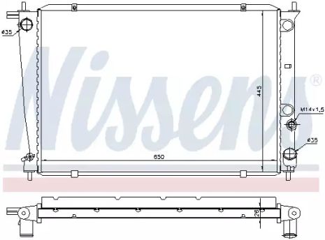 Радіатор охолодження двигуна HYUNDAI H-1, NISSENS (67039)