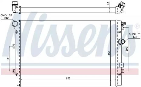 Радиатор охлаждения двигателя SEAT ALHAMBRA, VW SHARAN, NISSENS (65015)